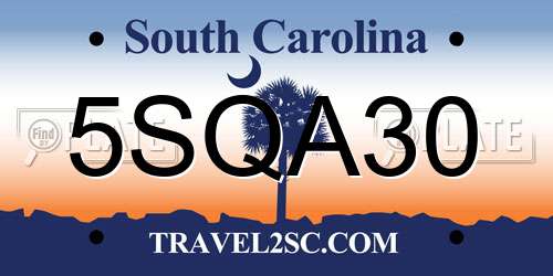 5SQA30 South Carolina License Plate