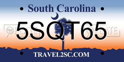 5SQT65 South Carolina License Plate