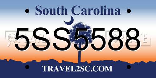 5SS5588 South Carolina License Plate