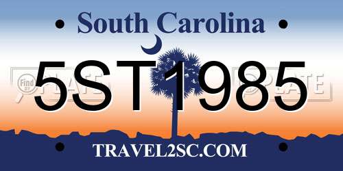 5ST1985 South Carolina License Plate