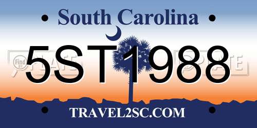 5ST1988 South Carolina License Plate