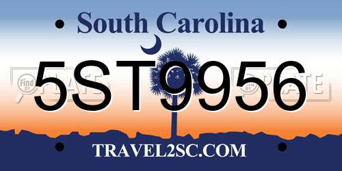 5ST9956 South Carolina License Plate