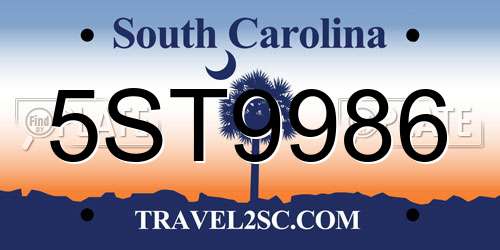 5ST9986 South Carolina License Plate