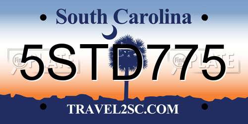 5STD775 South Carolina License Plate