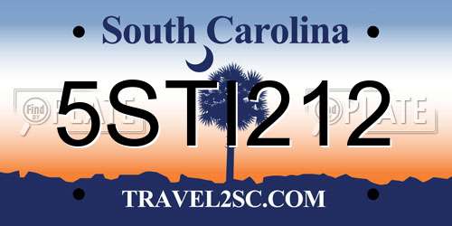 5STI212 South Carolina License Plate