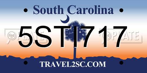 5STI717 South Carolina License Plate