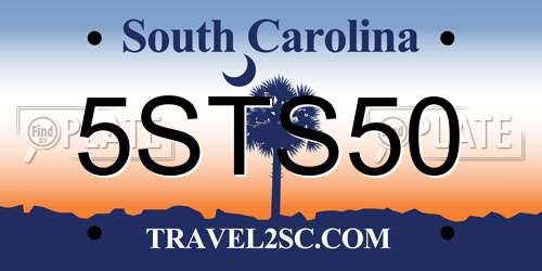 5STS50 South Carolina License Plate