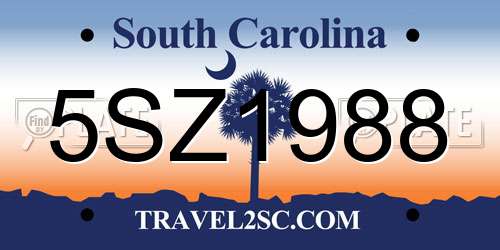 5SZ1988 South Carolina License Plate