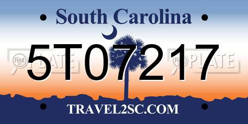 5T07217 South Carolina License Plate