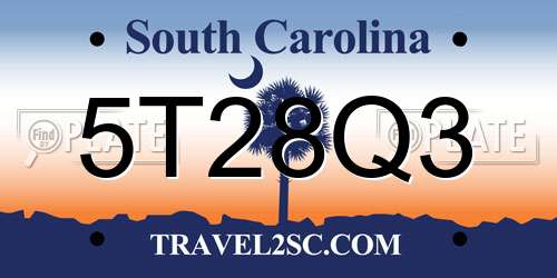 5T28Q3 South Carolina License Plate