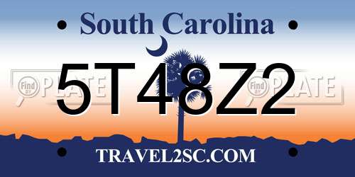 5T48Z2 South Carolina License Plate