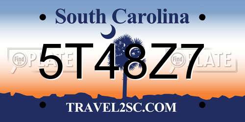 5T48Z7 South Carolina License Plate