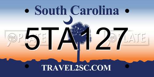 5TA127 South Carolina License Plate