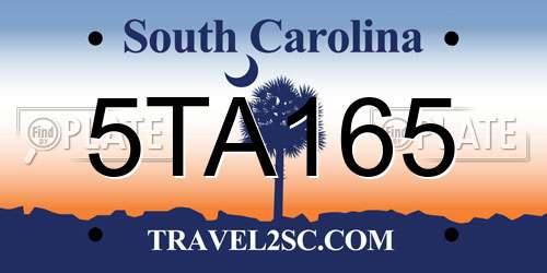 5TA165 South Carolina License Plate