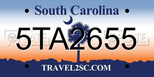 5TA2655 South Carolina License Plate