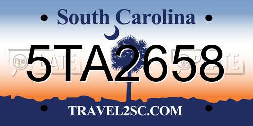 5TA2658 South Carolina License Plate