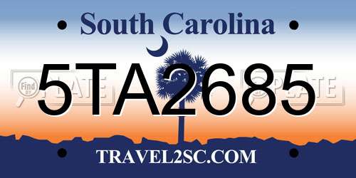 5TA2685 South Carolina License Plate