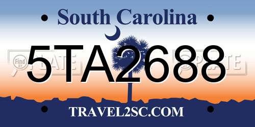 5TA2688 South Carolina License Plate
