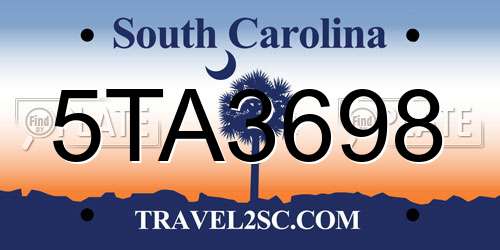 5TA3698 South Carolina License Plate
