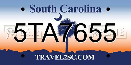 5TA7655 South Carolina License Plate