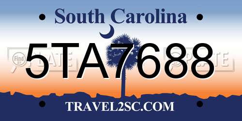 5TA7688 South Carolina License Plate