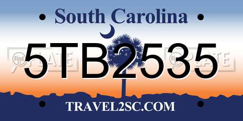 5TB2535 South Carolina License Plate