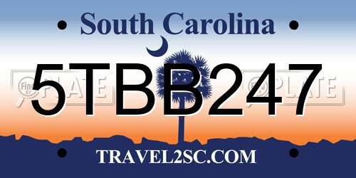 5TBB247 South Carolina License Plate