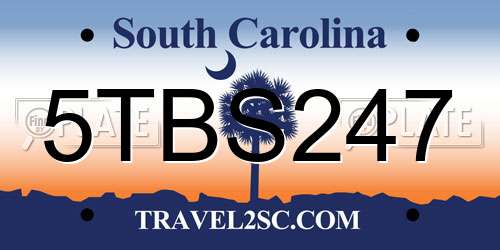 5TBS247 South Carolina License Plate