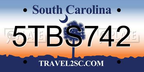 5TBS742 South Carolina License Plate