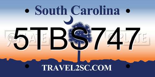 5TBS747 South Carolina License Plate