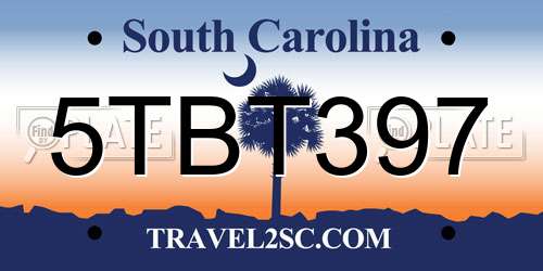 5TBT397 South Carolina License Plate