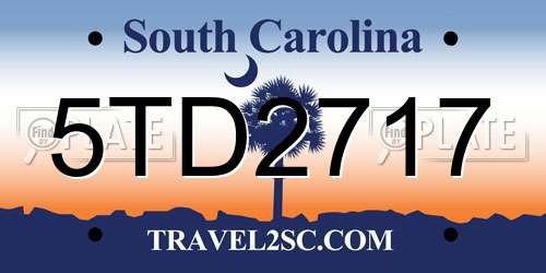 5TD2717 South Carolina License Plate