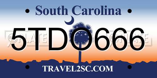 5TDO666 South Carolina License Plate