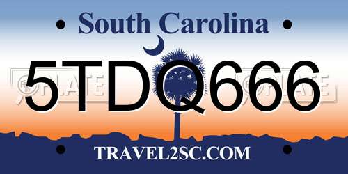 5TDQ666 South Carolina License Plate