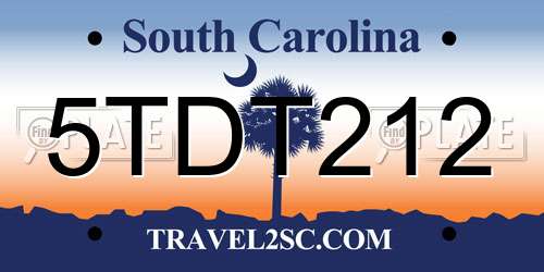 5TDT212 South Carolina License Plate