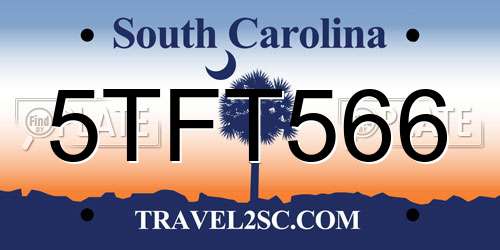 5TFT566 South Carolina License Plate