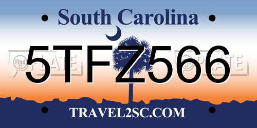 5TFZ566 South Carolina License Plate
