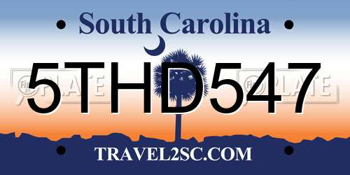 5THD547 South Carolina License Plate