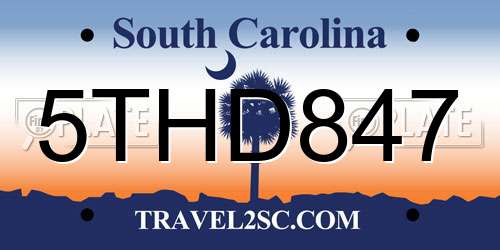 5THD847 South Carolina License Plate