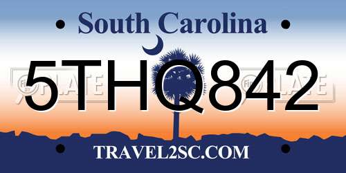 5THQ842 South Carolina License Plate