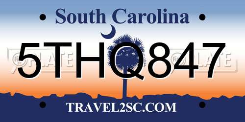 5THQ847 South Carolina License Plate