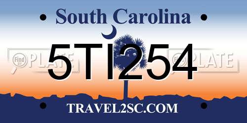 5TI254 South Carolina License Plate