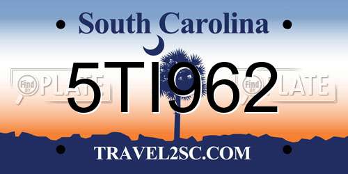 5TI962 South Carolina License Plate