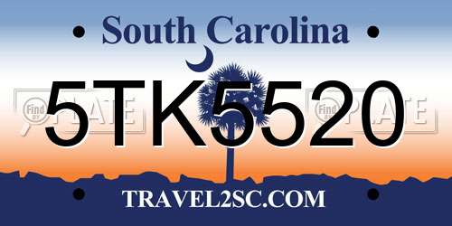5TK5520 South Carolina License Plate