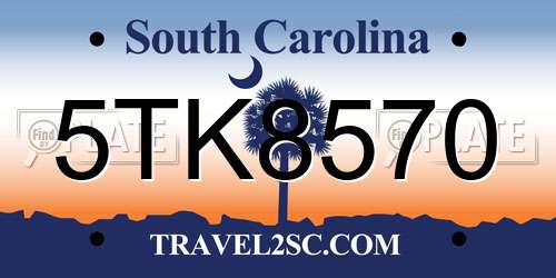5TK8570 South Carolina License Plate