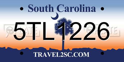 5TL1226 South Carolina License Plate