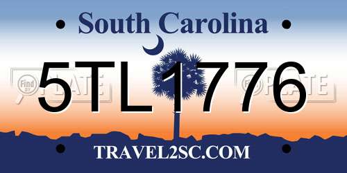 5TL1776 South Carolina License Plate