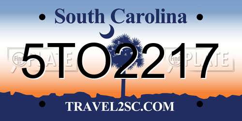 5TO2217 South Carolina License Plate