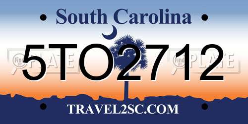 5TO2712 South Carolina License Plate