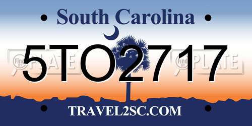 5TO2717 South Carolina License Plate